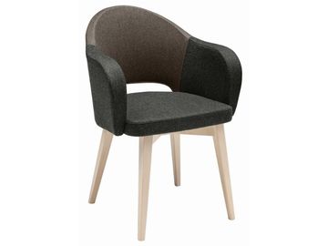 AGATHA 572 - Upholstered wooden easy chair with armrests by Et al. - view 2